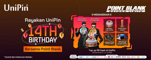 [UniPin 14Birthday] Top Up PB Cash di UniPin – Bawa Pulang Hadiah Fantastis &  In-Game Item Gratis!